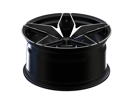 अल्फा रोमियो कार रिम्स के लिए ब्लैक मशीन 20 इंच मोनोब्लॉक 1 पीस जाली व्हील