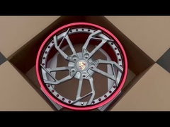 पोर्श के लिए कस्टम रेड बैरल और ग्रे डिस्क 1-पीसी जाली रिम्स