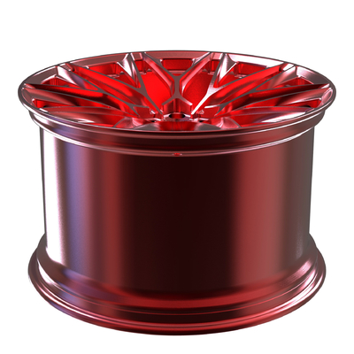 लाल ब्रश 21 इंच मोनोब्लॉक जाली पहियों 1-टुकड़ा एवेंटाडोर मिश्र धातु कार रिम्स